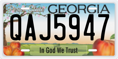 GA license plate QAJ5947