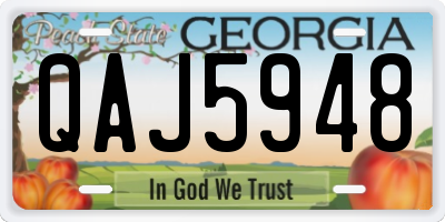 GA license plate QAJ5948