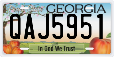 GA license plate QAJ5951
