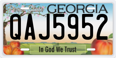 GA license plate QAJ5952