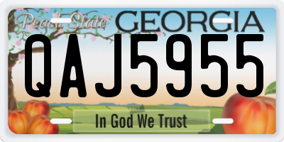 GA license plate QAJ5955
