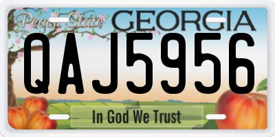 GA license plate QAJ5956