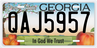 GA license plate QAJ5957