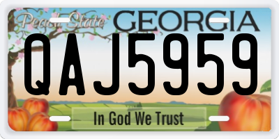 GA license plate QAJ5959