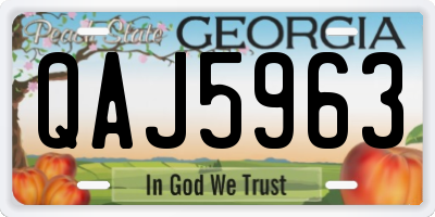 GA license plate QAJ5963
