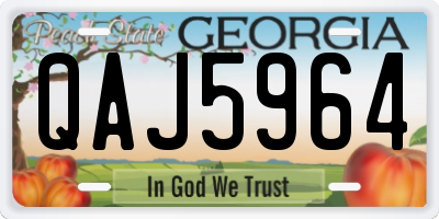 GA license plate QAJ5964