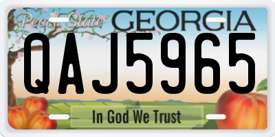 GA license plate QAJ5965