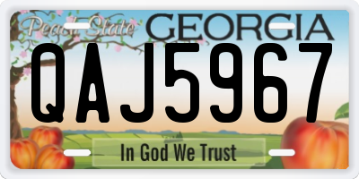 GA license plate QAJ5967