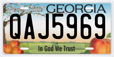 GA license plate QAJ5969