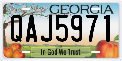 GA license plate QAJ5971