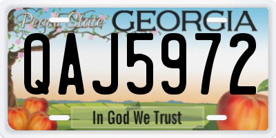 GA license plate QAJ5972