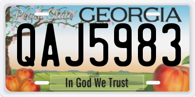 GA license plate QAJ5983
