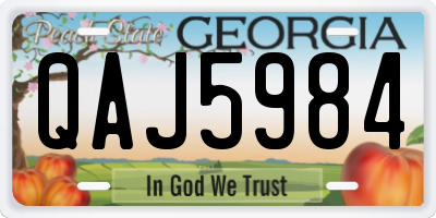GA license plate QAJ5984