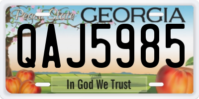 GA license plate QAJ5985