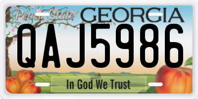 GA license plate QAJ5986
