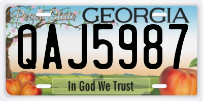 GA license plate QAJ5987
