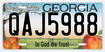 GA license plate QAJ5988