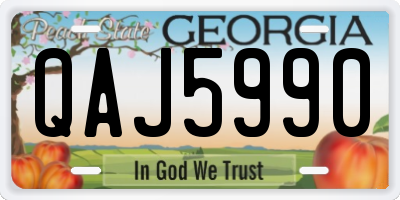 GA license plate QAJ5990