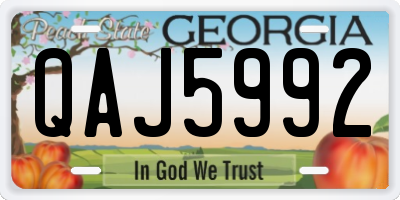 GA license plate QAJ5992