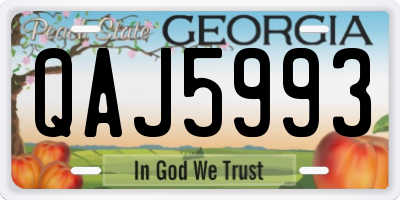 GA license plate QAJ5993
