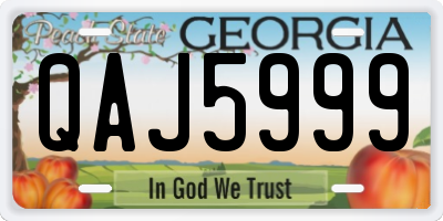 GA license plate QAJ5999