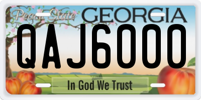 GA license plate QAJ6000
