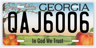 GA license plate QAJ6006