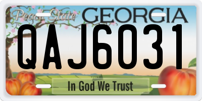 GA license plate QAJ6031