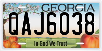 GA license plate QAJ6038