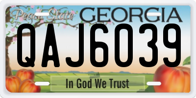 GA license plate QAJ6039