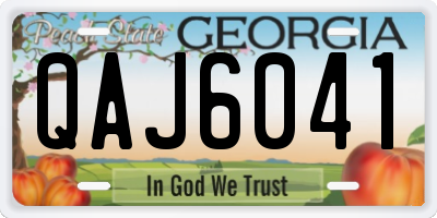 GA license plate QAJ6041