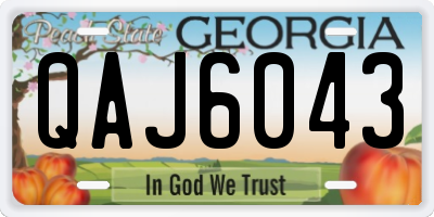GA license plate QAJ6043
