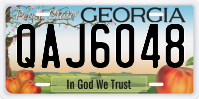 GA license plate QAJ6048