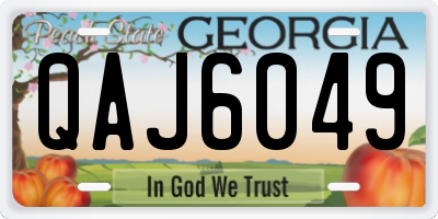 GA license plate QAJ6049