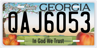 GA license plate QAJ6053