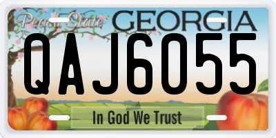 GA license plate QAJ6055