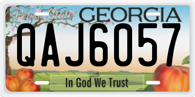 GA license plate QAJ6057