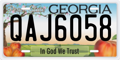 GA license plate QAJ6058