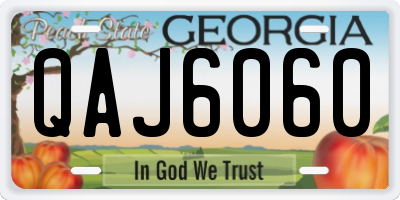 GA license plate QAJ6060