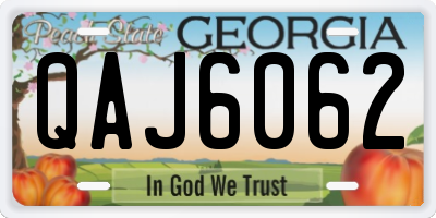 GA license plate QAJ6062