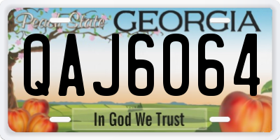 GA license plate QAJ6064