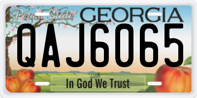 GA license plate QAJ6065