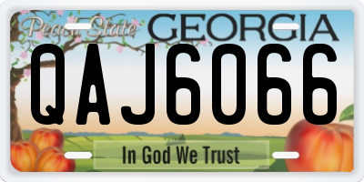GA license plate QAJ6066