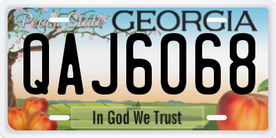 GA license plate QAJ6068
