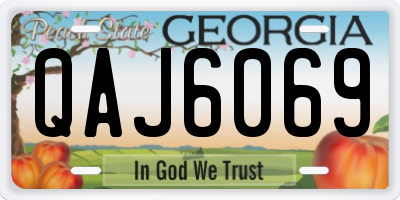 GA license plate QAJ6069
