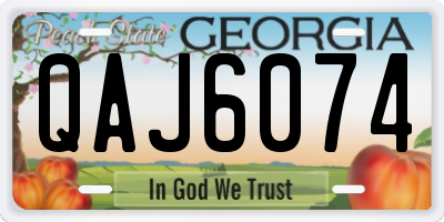 GA license plate QAJ6074