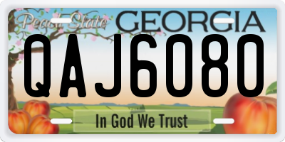 GA license plate QAJ6080