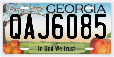 GA license plate QAJ6085