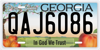 GA license plate QAJ6086