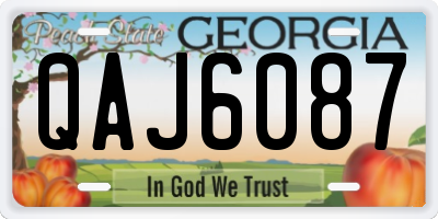 GA license plate QAJ6087